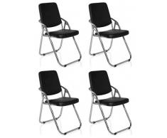 hjh OFFICE Conferencia Silla Esto Piel sintética Negro Silla Plegable en Juego y Individualmente
