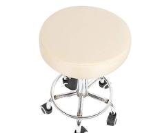 Freahap 1x Funda de Taburete Redondo de Algodón Gruesa Cojínes Almohadilla Relleno de Esponja para Silla Taburete Bar Fiesta Cómodo Beige S,30cm