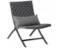 Silla plegable Lisboa (con cojín, gris)