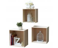 Estantería de pared Sorring (cuadrada, set de 3)