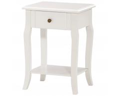 Mesita de noche Lone (cajón, blanco vintage)