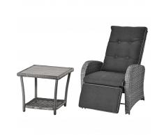 Set de jardín Colombo (44x44, 1 sillón confort, gris)
