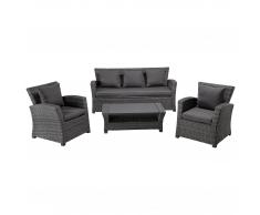 Set de jardín Hamilton (1 mesa, 2 sillones, 1 sofá)