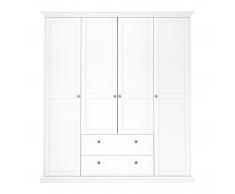 Armario Pariso (4 puertas 2 cajones, blanco)