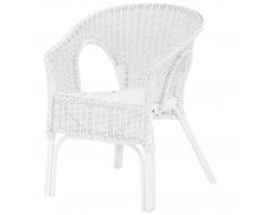 Silla de ratán con reposabrazos Sallerup (blanco)