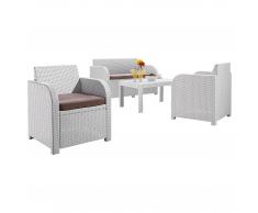 Set de jardín con sofá San Lorenzo (blanco)