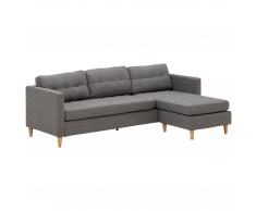 Sofá esquinero Herlev (2-asientos, respaldo, gris)