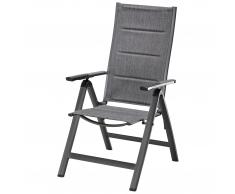 Silla de jardín Miami (6 posiciones, gris)