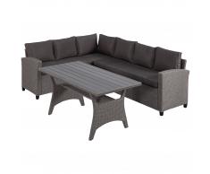 Set de sofá esquinero Memphis (gris, con cojines)