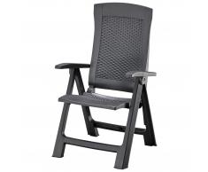 Silla de jardín Livorno (5 posiciones, gris)