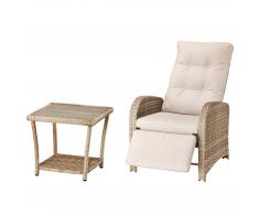 Set de jardín Colombo (44x44, 1 sillón confort, natural)