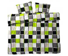 Funda nórdica Casa (220x220, verde-negro)