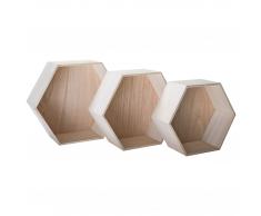 Estantería de pared Sorring (hexagonal, set de 3)