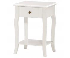 Mesita de noche Lone (cajón, blanco vintage)