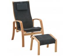 Sillón relax Munkebo (gris, con reposapiés)