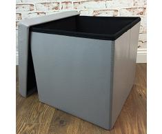 LSF90B – Taburete Cubo Cubo Caja Muebles 38 x 38 x 38 cm en Gris