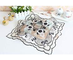 ASLD Salvamanteles Individuales Cocina Mesa De Comedor Mantel Mantel Tapete Navideño Encaje Encaje Negro Bordado Mantel Individual Taza De Té Vaso Posavasos De Vidrio