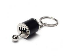 GOZAR 4 Colores Coche Auto Tuning Parte Cromado Cambio De Caja De Cambios Llave Cadena Llavero Anillo De Turbina Nos Keychain-Negro