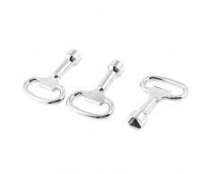 3 piezas acero inoxidable armario o Gas huecos de cerradura en forma de triángulo y llave