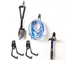 DOITOOL 2 piezas Gancho para Colgador de Garaje dobles Ganchos de almacenamiento de garaje Gancho de Bicicleta de Pared para organizar herramientas,escaleras,bicicletas (negro,11 x 7 x 1 cm)