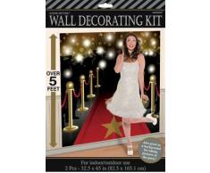 Amscan - Decoración para pared (1,65 x 82,5 cm), diseño de alfombra roja, 1,65 x 82,5 cm