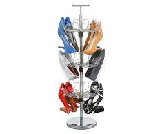 UPP zapatero, soporte de calzado giratorio I estante organizador de zapatos rotatorio I portátil, 3 pisos para 18 pares de zapatos