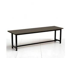 Banco vestuario Estructura en Acero, asiento fabricado en melamina y color blanco, la estructura es de acero pintado en epoxi negro, perfecto para vestuarios por su resistencia y sencillez (Wengue)