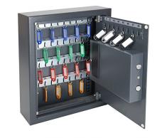 HMF 2048-11 Caja Fuerte para Llaves 48 Ganchos, con Cerradura Electrónica, 36 x 30 x 10 cm, antracita