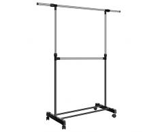 cooshional Perchero de Ropa Extensible Estante Perchero Armario Telescópica con Ruedas Altura Ajustable