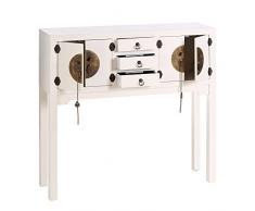 AXIDECOR - Mueble Auxiliar - Recibidor ORIENTE Blanco 4 Puertas 3 Cajones