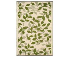 Fab Hab - Bali - Alfombra para Exterior e Interior - Bosque Verde y Crema - (90 cm x 150 cm)