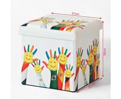 SoBuy® 38*38*38cm, caja taburete, banco, puff, imágenes: Waving Hands, FSS43-K, ES