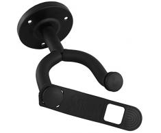 Tiger - Soporte de pared para guitarra (con ganchos adaptables), negro