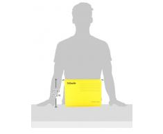 Esselte Carpeta colgante, Tamaño A4, Cartón kraft reciclado, Visor de plástico transparente, Amarillo, Classic, 90314, Caja de 25