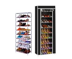 T-LoVendo TLV-FS-58160 Zapatero con Cubierta de Tela 10 Niveles Organizador Zapatos Estantería
