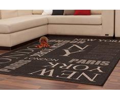 Lalee Teppich Finca 511 - Alfombra, diseño de Nombres de Ciudades, Color marrón