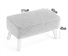 DZ Reposapiés de Madera Maciza, banqueta tapizada banqueta Antideslizante Banco - Flip Storage, Ropa de Cama, 4 Patas, Limpieza extraíble 77 × 40 × 40cm (Largo × Ancho × Alto) #++ (Color : Beige)