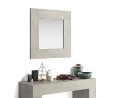 Mobilifiver Espejo de Pared Cuadrado, Modelo Evolution, Color Cemento, 73 x 2 x 73 cm
