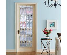 Puerta zapatos organizador, 24 bolsillo nailon tejido de malla sobre la puerta para colgar zapatero soporte de almacenamiento para zapatos limpieza suministros juguetes y muñecas Barbie y accessoriesr