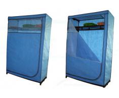 MSV 265 - Armario ropero (polipropileno, estructura metálica, 116 x 50 x 178 cm), color azul cielo y negro