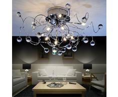 Lámpara colgante tipo araña de cristal de diseño moderno, creativo y minimalista para dormitorio y salón, 11 x G4, 20 W, 73 cm de diámetro (incluye bombillas)