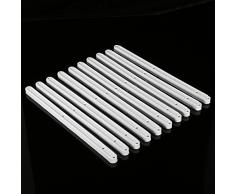 Tutoy 5 Pares de cajones de plástico Blanco guías de gabinete guías de riel para cajón Acanalado 17mm