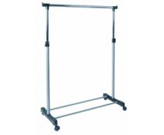 Haku Möbel 44731 Perchero con Ruedas Tubo de Acero / PVC Aluminio / Cromado / Gris