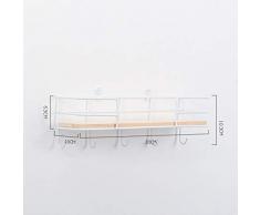Yardwe Estante montado en la Pared con 5 Ganchos. Estante de exhibición Flotante de la Pared Que cuelga para el Blanco del Cuarto de baño de la Cocina