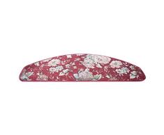 LILIS Alfombras Antideslizantes escaleras Haciendo Ruido Alfombras De Escalera SetStep Delicado Patrón Floral Antideslizante Sin Pegamento Tapete/Alfombra para Escalera Lavable