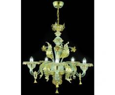 Diseño de lámpara de araña de cristal Murano Pegaso hecha a mano classic dorado