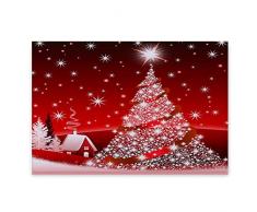 Qlans Tapete de Navidad rojo Alfombra de entrada exterior Alfombra de decoración navideña Alfombra