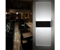 Topmo 12W blanco frío Lámpara de pared LED apliques para Dormitorio, salón, escalera y salones / 290 * 110 * 48 mm / Lámpara de pasillo llevado en acrílico / aluminio cepillado 840Lumen 6500KB