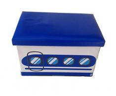 GMMH - Caja de almacenaje Plegable para Juguetes (diseño de autobús, Convertible en Taburete)