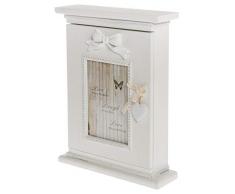 elbmöbel Llave – Tabla de Madera Llave de Estilo rústico Shabby Chic Live Blanco Marrón Natural Antiguo Llave Caja Armario de Llaves